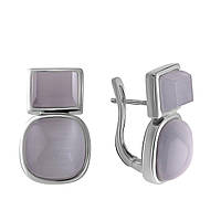Серебряные серьги SilverBreeze с кошачьим глазом (2054481) IN, код: 6485757