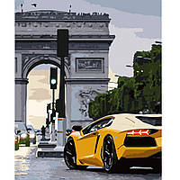 Картина по номерам Strateg Премиум Машина возле Триумфальной арки размером 40х50 см (HH004) IN, код: 8118560