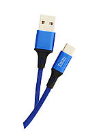 Кабель Tecro (TC-0100BE) USB-USB Type-C 1 м Синий NX, код: 1901775
