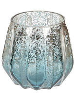 Підсвічник Блакитне срібло 10.5х10 см скляний BonaDi ET, код: 8389684
