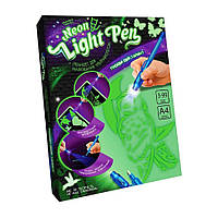 Досточка для рисования светом Neon Light Pen Danko Toys NLP-01-01U с трафаретами IN, код: 8381767