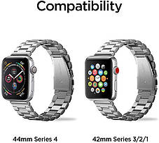 Металевий ремінець Spigen Modern Fit для Apple Watch (42/44/45/49 MM) Silver (062MP25404), фото 3