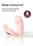Вібратор кліторальний стимулятор, подвійний вагінальний пульсатор вуманайзер із пультом керування, фото 5