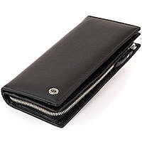 Вертикальный кошелек кожаный ST Leather 19274 Черный 19х9,5х2,5 см PZ, код: 6756648