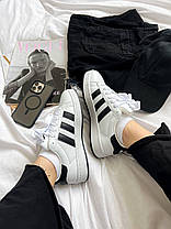 Жіночі кросівки Adidas Campus 00s Core White Кеди Адідас Кампус білі демісезон Шкіра, фото 5