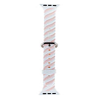 Ремінець Colour Bar для Apple Watch 38 40 mm Біло-рожевий UL, код: 6984437