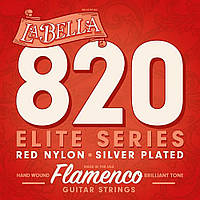 Струны для классической гитары La Bella 820 Elite Flamenco Red Nylon Silver Plated PZ, код: 6555307