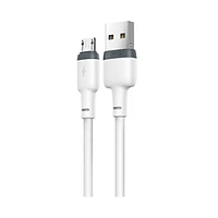 Кабель XO NB208 micro USB Liquid Silicone Data Cable 2.4A 1м White