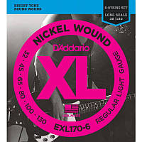 Струны для бас-гитары D'Addario Nickel Wound EXL170-6 Regular Light 6-String Bass 32 130 IN, код: 6555995
