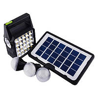 Солнечная зарядная станция GDTimes GD 105 солнечная панель + фонарь + 3 лампы DH, код: 7769148