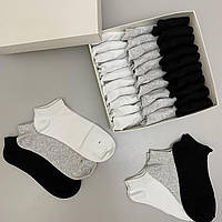 Шкарпетки базові носки чоловічі та жіночі унісекс чорні білі сірі низькі Buyvile