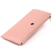 Горизонтальный тонкий кошелек из кожи женский ST Leather 19325 Розовый 19х9,5х2,5 см PZ, код: 6756697