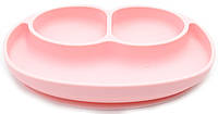 Силиконовая тарелка коврик для кормления ребенка 22х15 см Розовый (vol-910) BM, код: 2603145