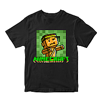 Футболка черная с принтом онлайн игры Minecraft Персонаж игры Minecraft Кавун 11-12 лет ФП012 NX, код: 8379456
