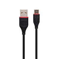 Кабель Borofone BX17 USB - microUSB 2.4A Max 1 m Черный NX, код: 7677401