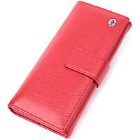 Женский кошелек на четыре отделения для купюр из натуральной кожи ST Leather 22549 Красный QT, код: 8389030