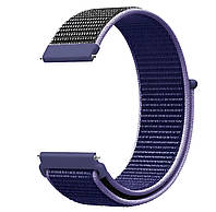 Ремешок нейлоновый на липучке для смарт-часов BeWatch Универсальный 20 мм Фиолетово-черный (1 ET, код: 8344772