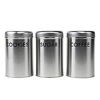 Кухонный набор Lefard жестяных банок из трех штук Печенье-Сахар-Кофе AL115302 NX, код: 7433771