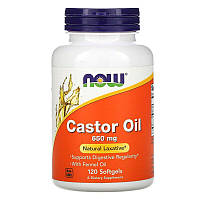 Очищення кишківника NOW Foods Castor Oil 650 mg 120 Softgels PZ, код: 7518289