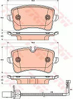 Колодки тормозные дисковые AUDI A6 2.0-3.0 2011-,A8 2.0-6.3 09- задн. (TRW)