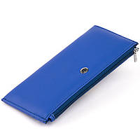 Горизонтальный тонкий кошелек из кожи ST Leather 19329 Синий 19х9,5х2,5 см NX, код: 6756699