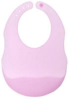 Слюнявчик силиконовый детский с карманчиком полупрозрачный 2Life 29,5х20,5 см Розовый (vol-10 UL, код: 8106552