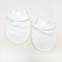 Рукавиці-дряпки Dexters для новонародженого білі 0-3 місяців молочний DH, код: 8418527