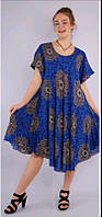Женское лёгкое штапельное платье-сарафан с коротким рукавом размером XL-4XL(50-56)