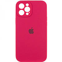 Чехол с защитой камеры Silicone Case Full iPhone 14 Rose red OB, код: 8215850