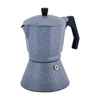 Кофеварка гейзерная Kamille 600 мл (12 порции) алюминиевая с широким индукционным дном серый UP, код: 6611197