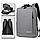 Рюкзак протиударний для ноутбука Lenovo Леново 15,6" с USB, сірий колір ( код: IBN010S4 ), фото 3