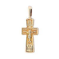 Серебряный православный крестик с позолотой 131796 Оникс QT, код: 6589895