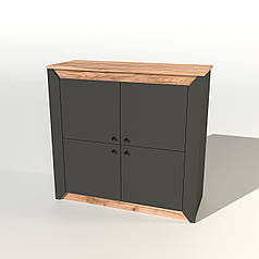 Тумба 4-х дверна закрита Еверест Нордік-980 98х38х92 см Графіт + Дуб крафт золотий (DTM-5528)