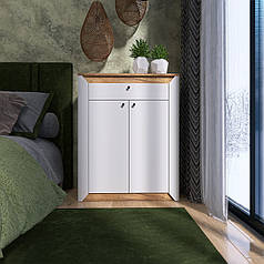 Тумба закрита Еверест Нордік-800 80х38х100 см Білий + Дуб крафт золотий (DTM-5529)