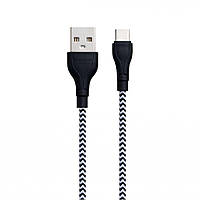 Кабель Borofone BX39 Beneficial USB - Type C Charging Data Cable 3.0А 1 м Black White BM, код: 7708843