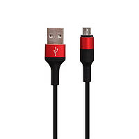 Кабель USB Hoco X26 Xpress Charging USB - Micro USB Черно-Красный BM, код: 7727226