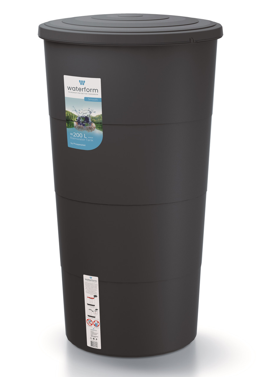 Емкость для сбора дождевой воды Prosperplast Smooth, антрацит, 200 л ...