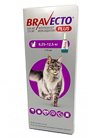 Краплі Бравекто Plus Bravecto Plus Cat для Котів 6,25-12,5кг від бліх та кліщів