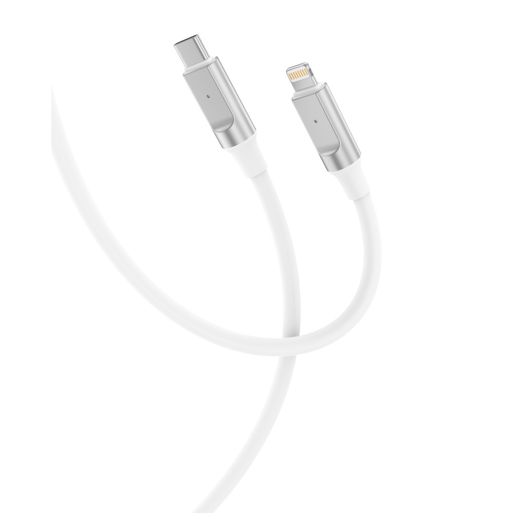 Кабель XO NB-Q252A Type-C to Lightning PD 27W Liquid Silicone Rubber 1m White