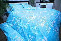 Комплект постельного белья Brettani Полуторный Love на голубом Бязь Голубой 735-2frozy UM, код: 2721200