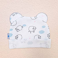 Шапка с ушами Dexters интерлок cute lambs белый 38 (171736369145) OB, код: 8335924