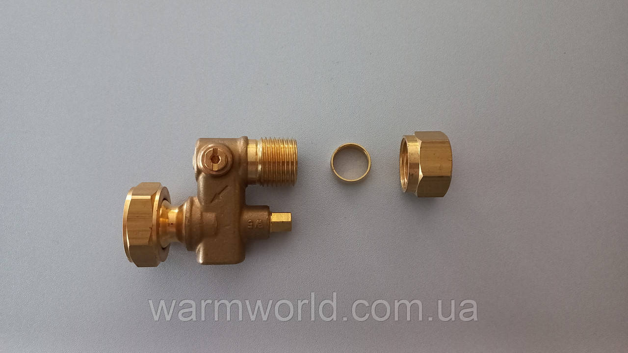 0020234870-1 Кран для під'єднання вхід контуру ГВС G3/4" цанга 15 мм Protherm