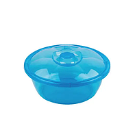 Пластиковая круглая миска синяя с крышкой 4,5л 94017