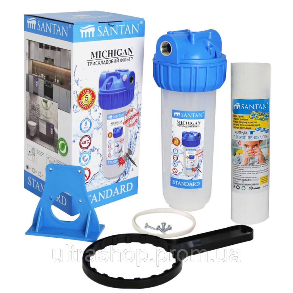 Фильтр для очистки воды Santan Michigan 3PS, 1 2 (с картриджем) UL, код ...