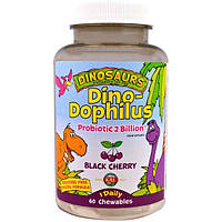 Пробиотик KAL Dino-Dophilus 60 Chewables Black Cherry CAL-50200 DH, код: 7517915