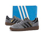 Чоловічі кросівки кеди Adidas handball spezial осінь-весна замшеві сірі. Фото в живу, фото 7