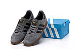 Чоловічі кросівки кеди Adidas handball spezial осінь-весна замшеві сірі. Фото в живу, фото 6