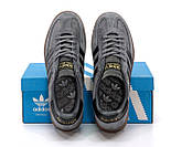 Чоловічі кросівки кеди Adidas handball spezial осінь-весна замшеві сірі. Фото в живу, фото 5