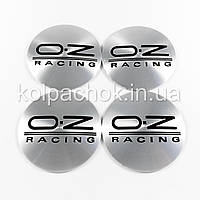 Наклейки для колпачков на диски OZ Racing хром/черный лого (65мм)