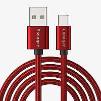 Зарядный кабель Red ESSAGER USB Type-C 3A 2метра QT, код: 8382010